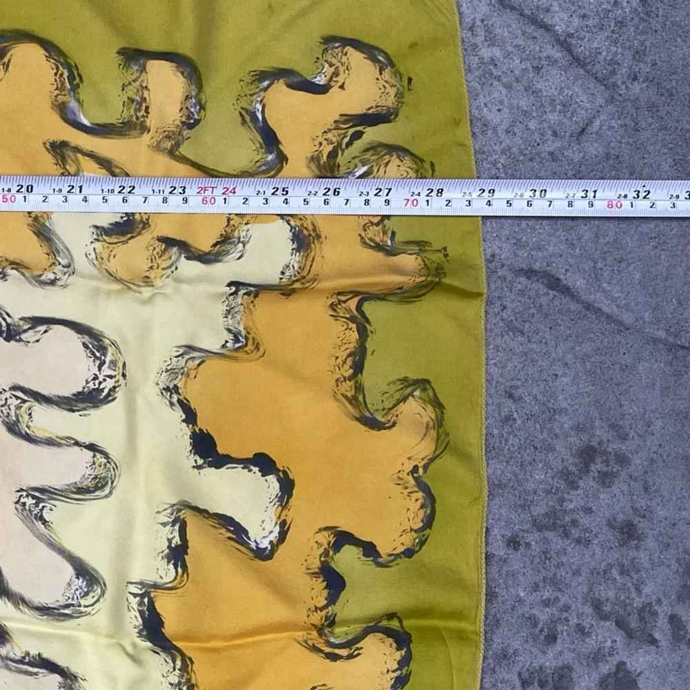 Artistic Silk Scarf in Green and Yellow
